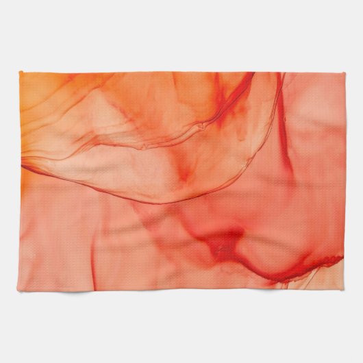 Linge De Cuisine encre d'alcool rouge (Horizontal)