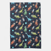 Linge De Cuisine Enfants Dinosaur Astronaut Motif (Vertical)
