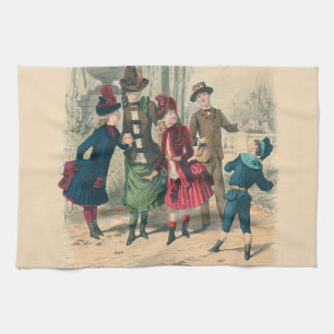Linge De Cuisine Enfants Famille Antique Victorienne Enfant