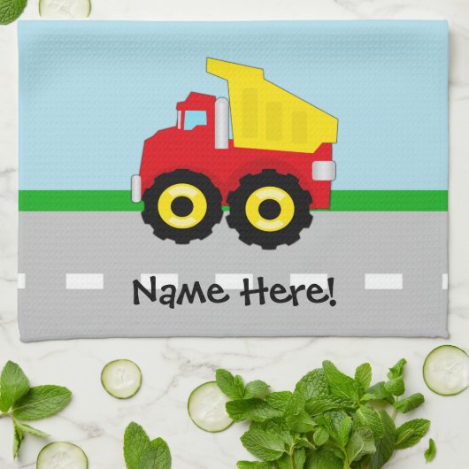 Linge De Cuisine Enfants garçons Construction camion (Plié)