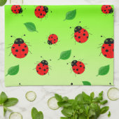 Linge De Cuisine Enfants mignonne Rouge coccinelle et congé vert en (Plié)