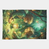 Linge De Cuisine Enfants mignons en forêt (Horizontal)