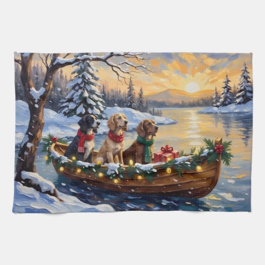 Linge De Cuisine English Setter Christmas Boat Holiday (Horizontal)