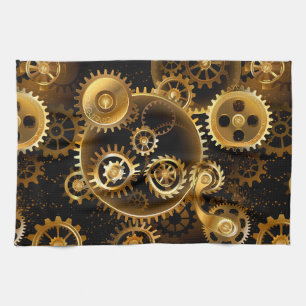Linge De Cuisine Engrenages en laiton Steampunk sans soudure