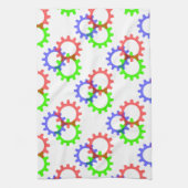 Linge De Cuisine Engrenages rouges, verts et bleus (Vertical)