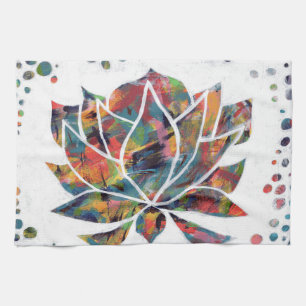 Linge De Cuisine Enigmatic Oriental Lotus Flower Original Abstrait