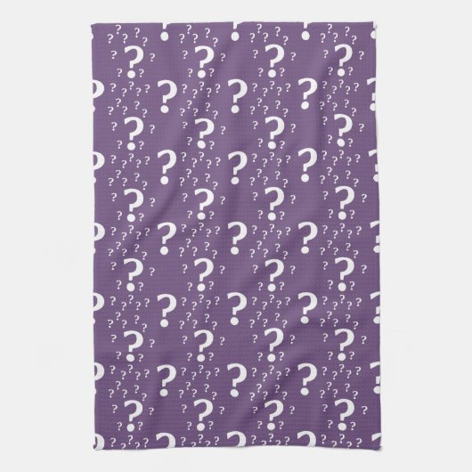 Linge De Cuisine Énigme point d'interrogation puzzle violet (Vertical)