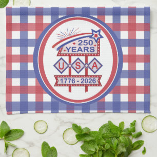 Linge De Cuisine Enseigne de marquise rétro USA 250e anniversaire 1