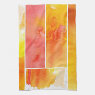 Linge De Cuisine Ensemble d'aquarelle abstraite peint à la main