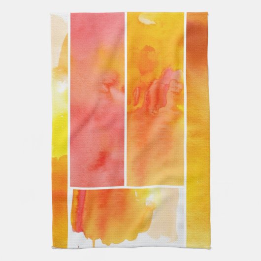 Linge De Cuisine Ensemble d'aquarelle abstraite peint à la main (Vertical)