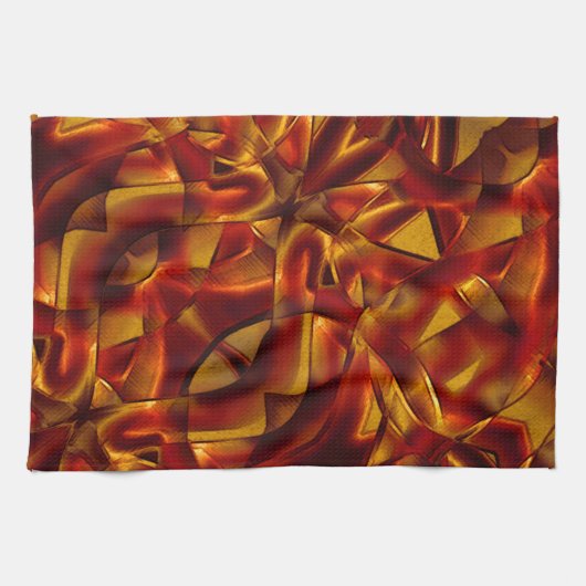 Linge De Cuisine Entrelacement de cravates orange brûlés (Horizontal)