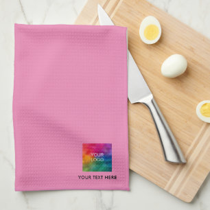 Linge De Cuisine Entreprise Charger le logo Nom Modèle rose
