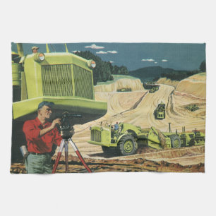 Linge De Cuisine Entreprise Vintage, Chantier de Construction avec
