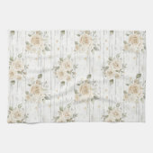 Linge De Cuisine Enveloppement Romantique Crème Blanc Floral Bohème (Horizontal)