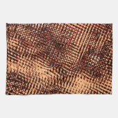 Linge De Cuisine Épais rayures croisées en orange avec ombre (Horizontal)