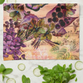 Linge De Cuisine Ephémère florale de papillon violet (Plié)