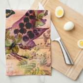 Linge De Cuisine Ephémère florale de papillon violet (Quart Plié)