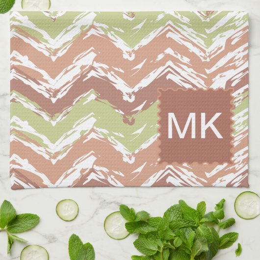 Linge De Cuisine Épice de scribble Chevron ZigZag (Plié)