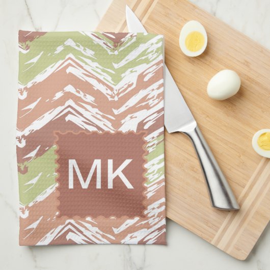 Linge De Cuisine Épice de scribble Chevron ZigZag (Quart Plié)