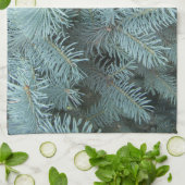 Linge De Cuisine Épinette bleue gris arbre à feuillage persistant n (Plié)