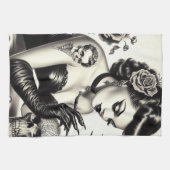 Linge De Cuisine Épingle de goth tatoué rétro (Horizontal)