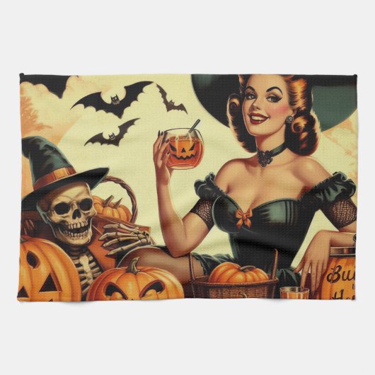 Linge De Cuisine Épingle vintage d'Halloween (Horizontal)