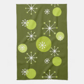 Linge De Cuisine Époque atomique Starburts Olive Green (Vertical)