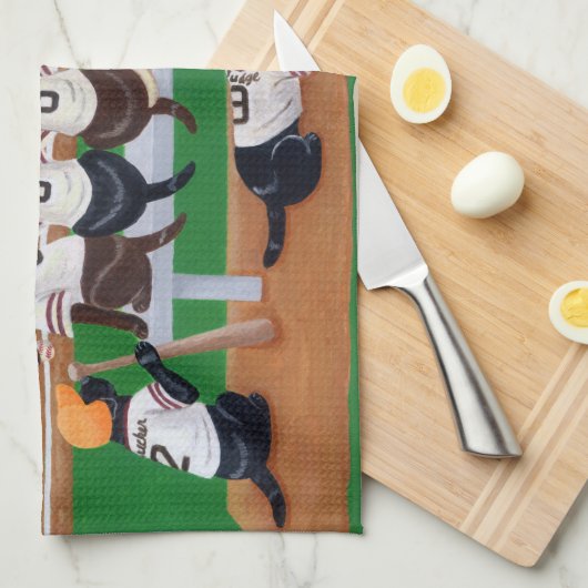 Linge De Cuisine Équipe de baseball Labradors (Quart Plié)