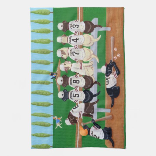 Linge De Cuisine Équipe de baseball Labradors (Vertical)