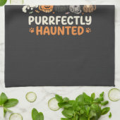 Linge De Cuisine Équipe de chats hantés d'Halloween (Plié)