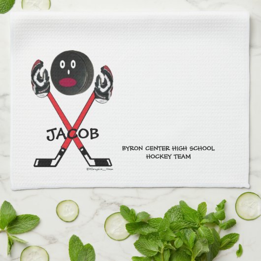 Linge De Cuisine Équipe de hockey (Plié)