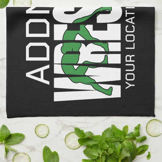 Linge De Cuisine Équipe de lutte AJOUTER TEXTE École Varsity Lutteu (Plié)