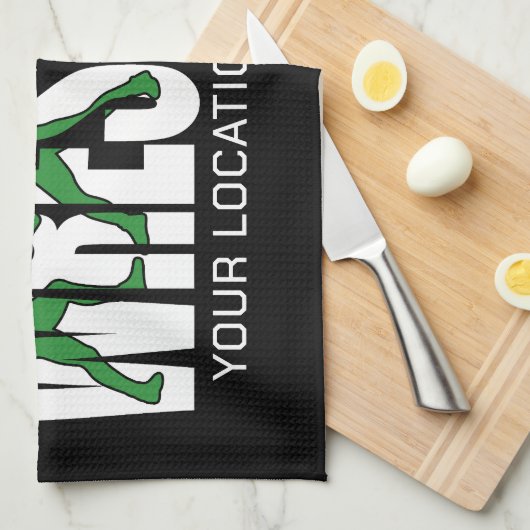 Linge De Cuisine Équipe de lutte AJOUTER TEXTE École Varsity Lutteu (Quart Plié)