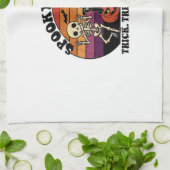 Linge De Cuisine Équipe Spooky Retro Halloween Design (Texte Noir) (Plié)