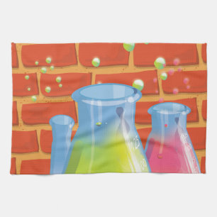 Linge De Cuisine Équipement de science en verre de dessin animé sur