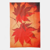 Linge De Cuisine Érable japonais script feuille automne orange (Vertical)