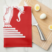 Linge De Cuisine Erawan Trois éléphant en tête Lao / Laos Drapeau (Quart Plié)