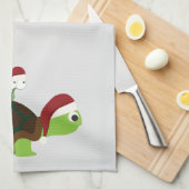 Linge De Cuisine Escargot de Noël sur une tortue (Quart Plié)