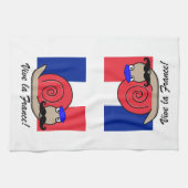 Linge De Cuisine Escargot français du 14 juillet dans un béret (Horizontal)