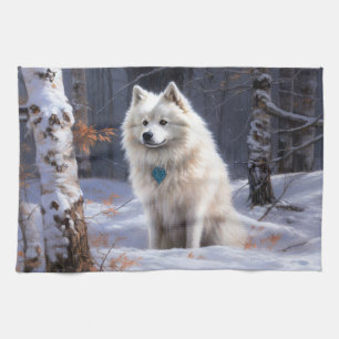 Linge De Cuisine Eskimo Américain Noël sous la neige