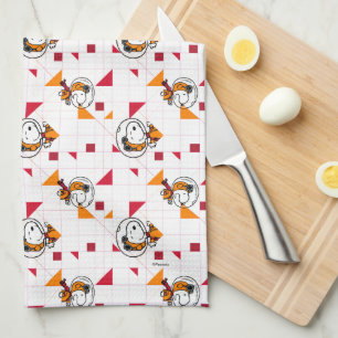 Linge De Cuisine ESPACE Snoopy Space Suit Motif blanc