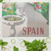 Linge De Cuisine Espagne Senorita Oiseaux Fleurs Fiesta Garden (Plié)