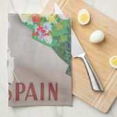 Linge De Cuisine Espagne Senorita Oiseaux Fleurs Fiesta Garden (Quart Plié)