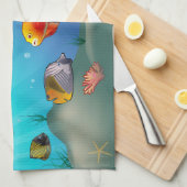 Linge De Cuisine Espèce marine (Quart Plié)