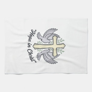 Linge De Cuisine Espoir en Christ Colombe Croix Design Chrétien Vin