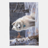 Linge De Cuisine Esquimau Américain Laisser Neige Noël (Vertical)