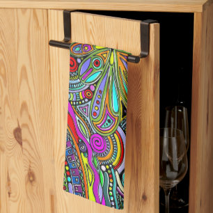 Linge De Cuisine Esquisse Imaginaire Art - Fleurs Abstraites 1