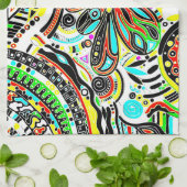 Linge De Cuisine Esquisse Imaginaire Art - Fleurs Abstraites 3 (Plié)