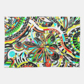 Linge De Cuisine Esquisse Imaginaire Art - Fleurs Abstraites 3 (Horizontal)