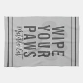 Linge De Cuisine Essuyer vos pattes Nom Gris animal de cuisine serv (Horizontal)